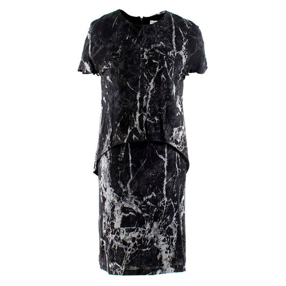 BALENCIAGA Black Marble Trompe L’oeil Dress 42 - Picture 1 of 10